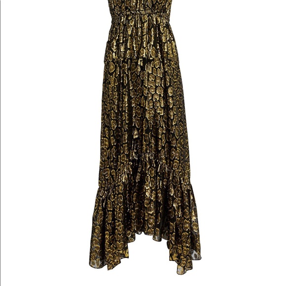 A.L.C Black and Golden Leopard Rosa midi dress - Picture 4 of 12